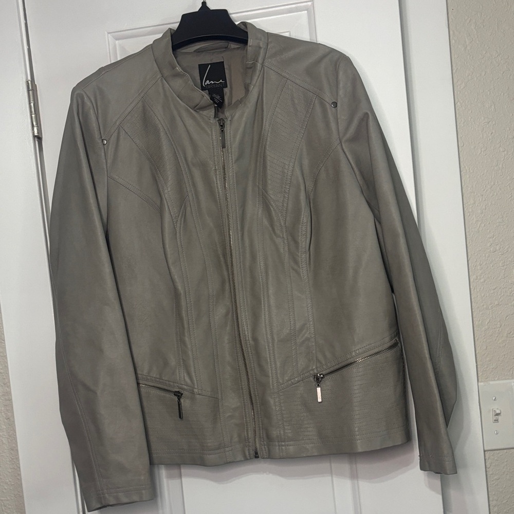 Lane Bryant Light Gray Leather Jacket